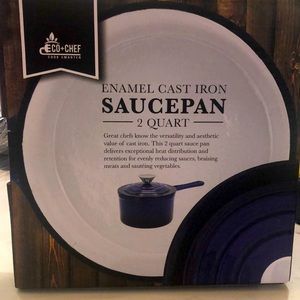 Eco Chef Enamel Cast Iron Sauce Pan.